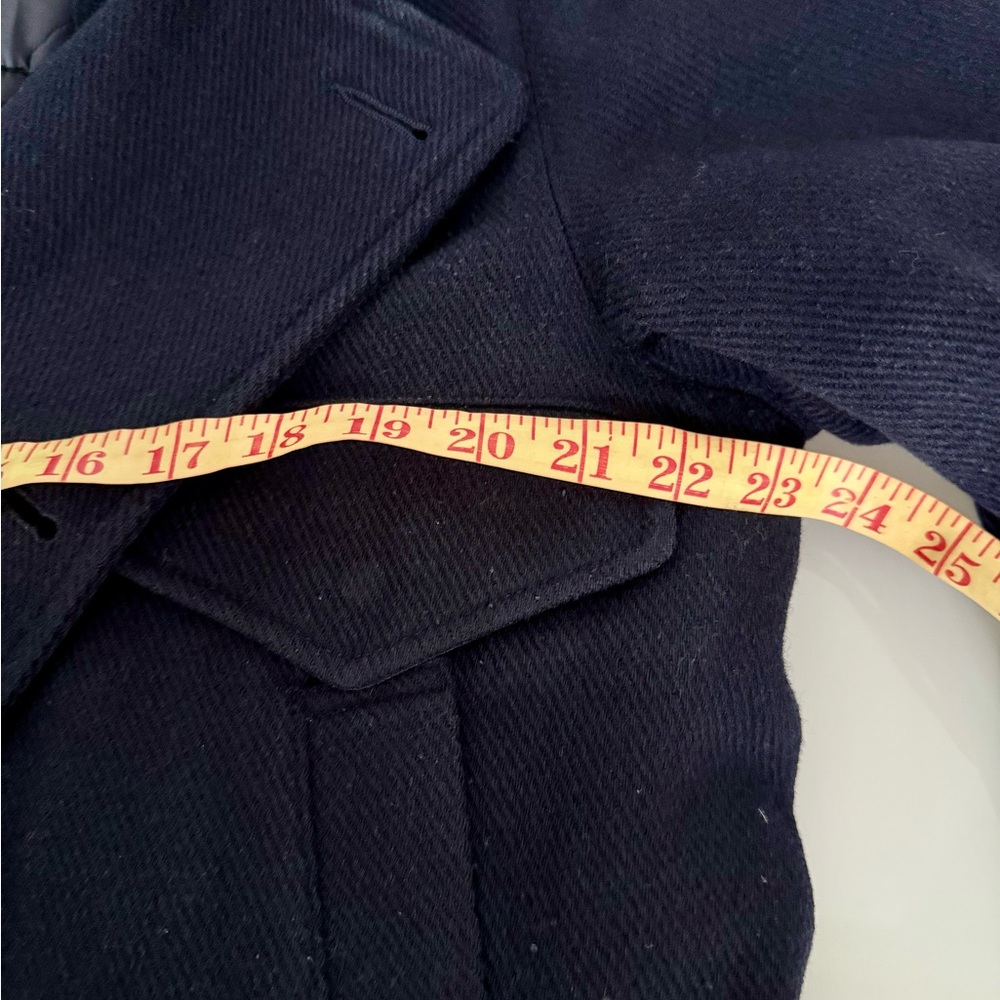 C.P. Company Navy Wool-Blend
Detachable-Hood Quilted Pea Coat - Picture 15 of 15